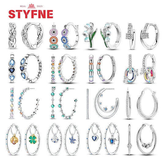 New Classic Earring 925 Silver Colorful Zircon