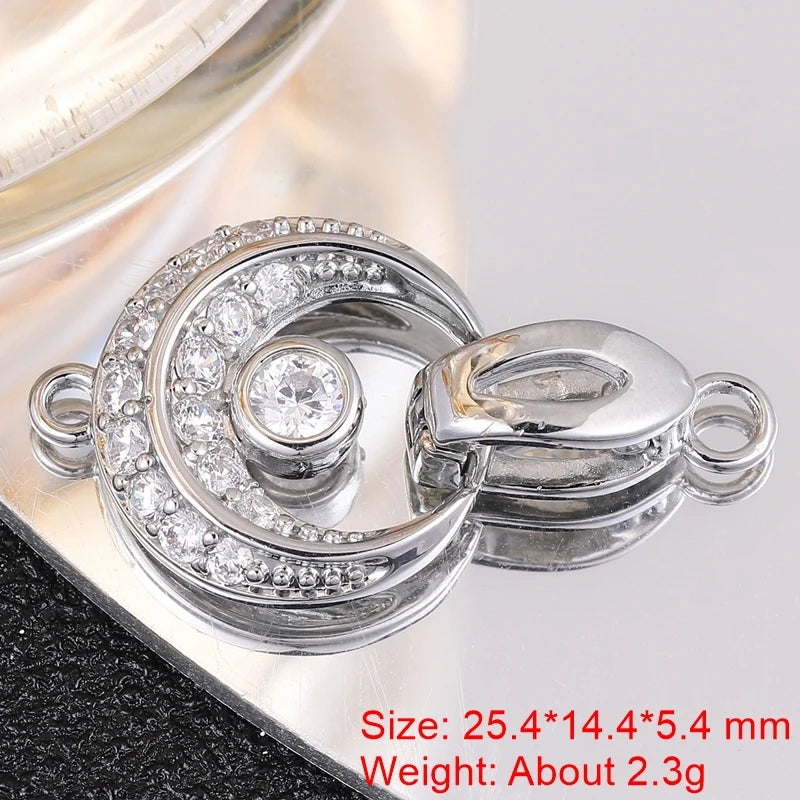 18K Gold Silver Plated Creative Fastener Lock Closure Clasps Supplies