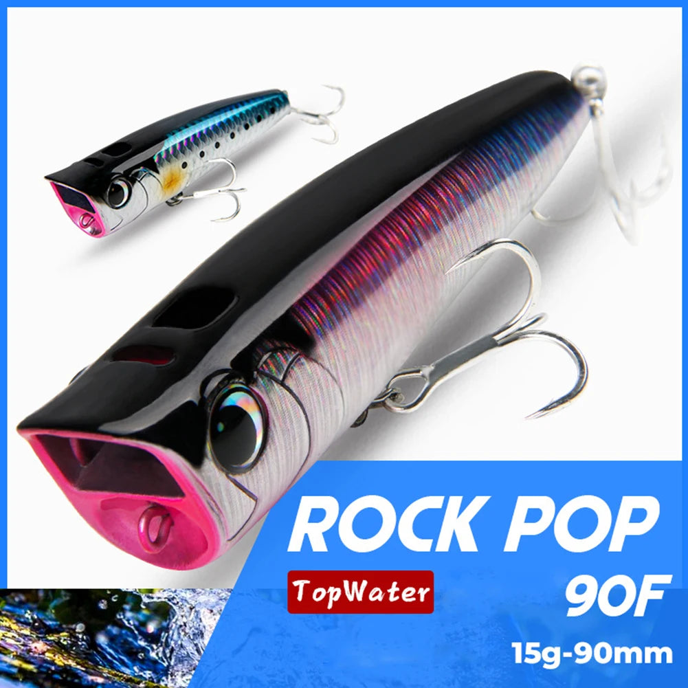 Topwater Popper Bait 90mm 15g Topwater Bubble Baits 3D