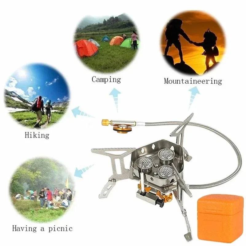 Mini Camping Windproof Stove Portable Outdoor Gas Stove Foldable Burner