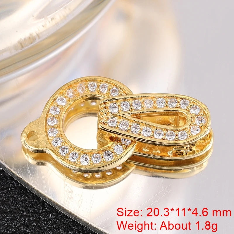 18K Gold Silver Plated Creative Fastener Lock Closure Clasps Supplies