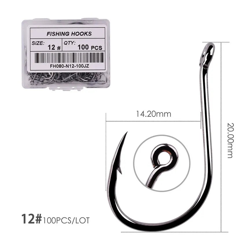 100pcs/Box Fishing Hooks