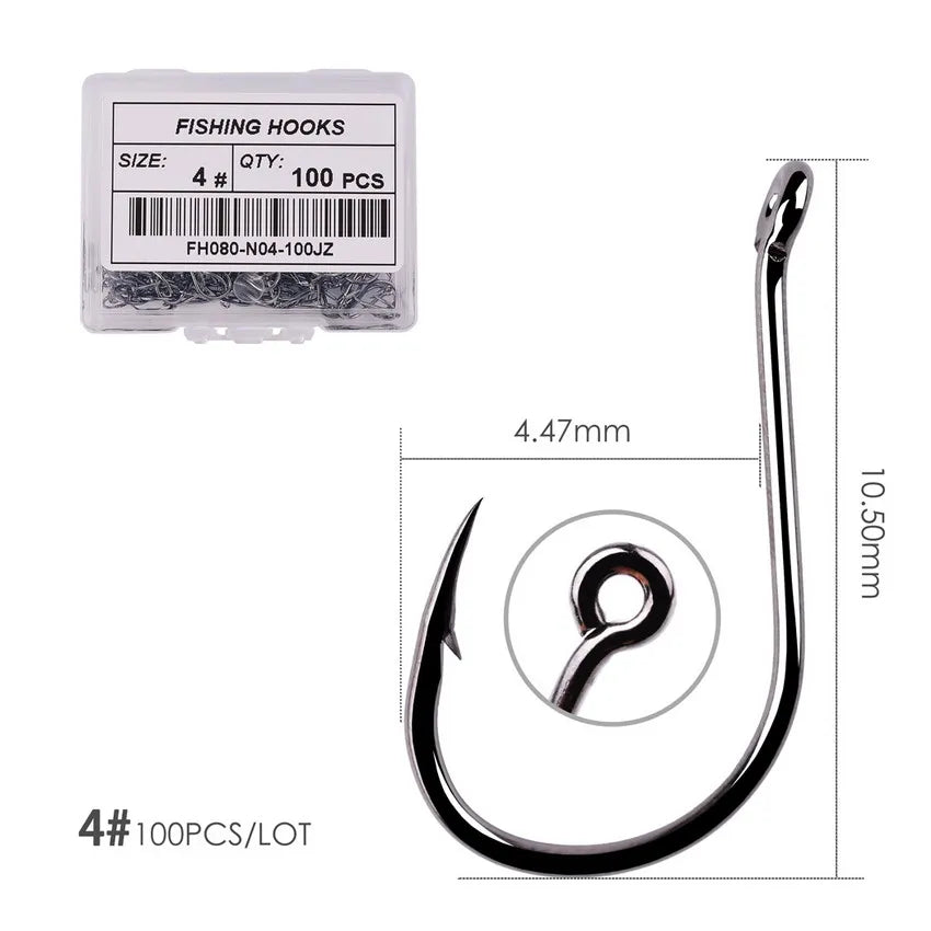 100pcs/Box Fishing Hooks