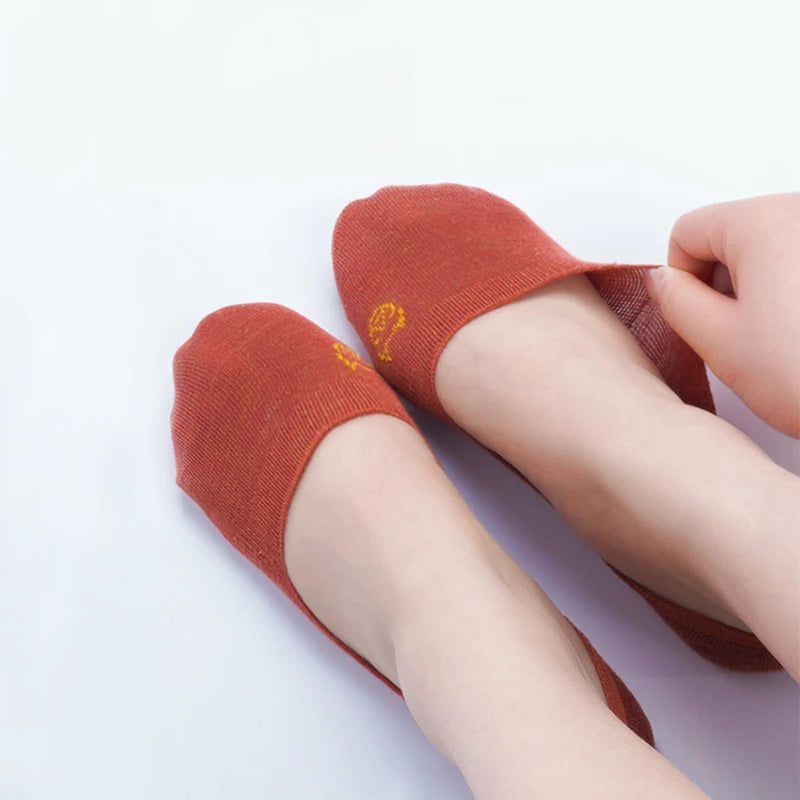 3/5 Pairs Summer Women Thin Invisible Boat Socks