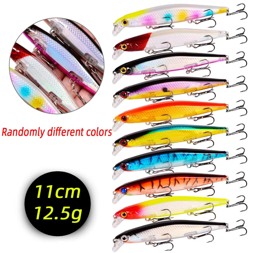 3/5/8Pcs Random Minnow Fishing Lure set High Quality Swimming Bait it