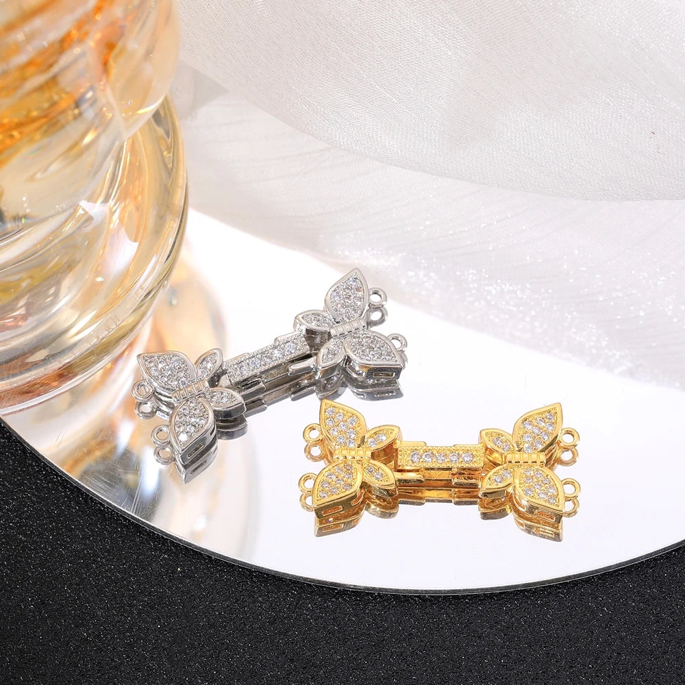 18K Gold Silver Plated Fastener Closure Lock Clasps