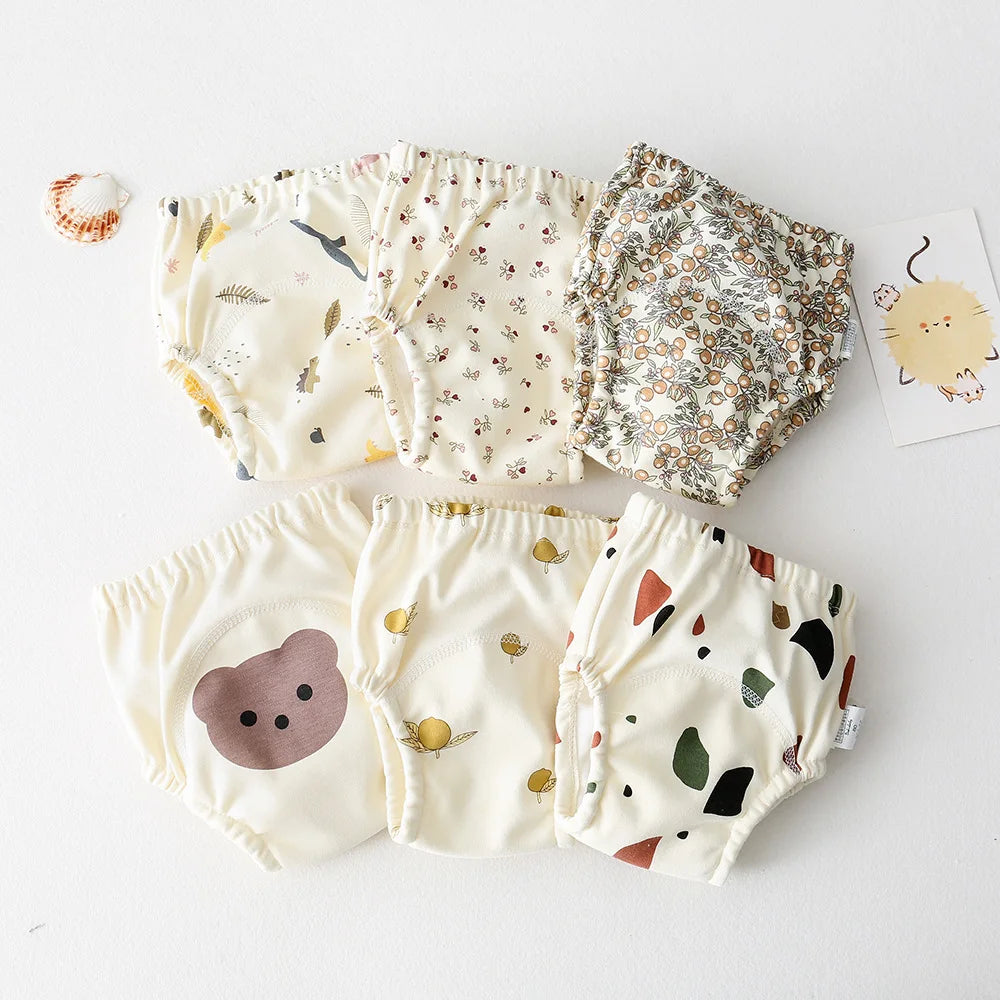 Newborn Cotton Underwear Infant Panties ألبسة الرضع الداخلية القابلة للغسل وإعادة الاستخدام